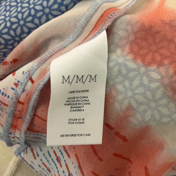 CAbi Size Medium Style #5118 Sheer Red White & Blue Fireworks Yacht Top Blouse - Picture 6 of 6